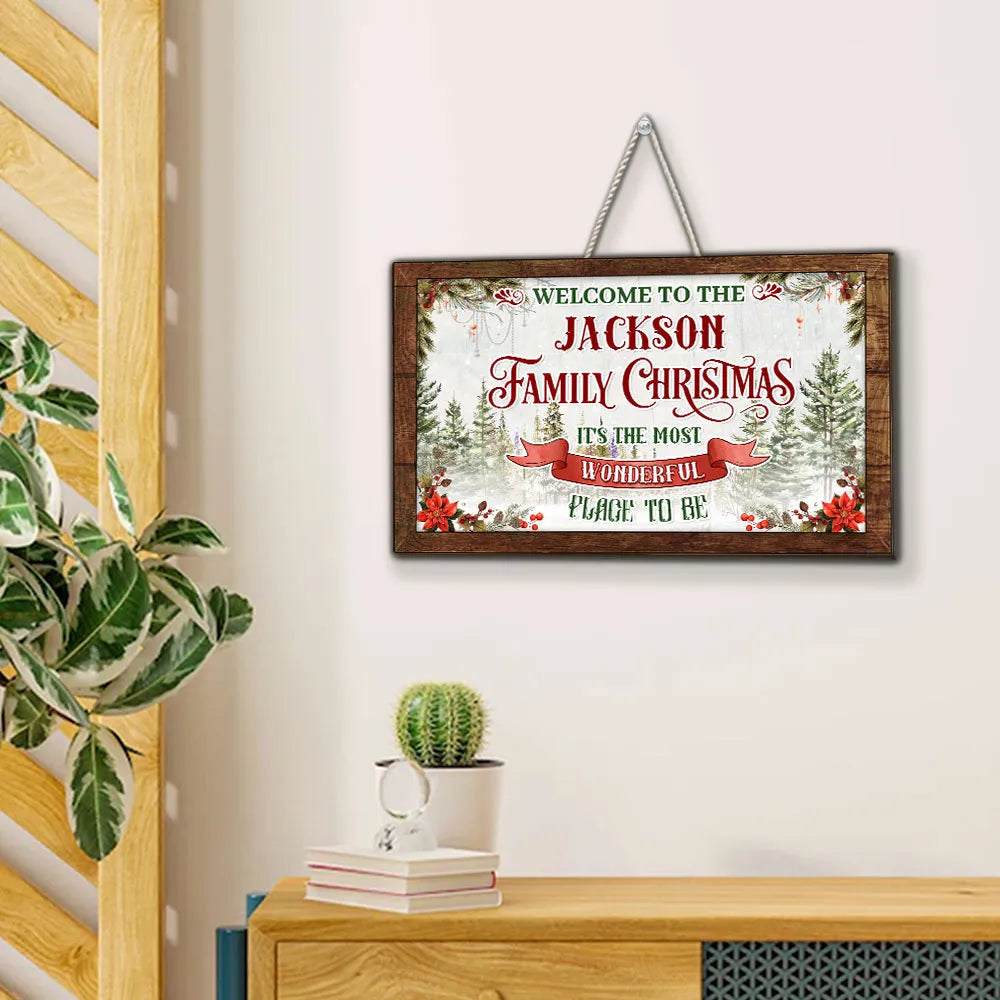 Wooden Sign Rustic Christmas Decor with Evergreen Art, Ready to Hang, A Creative Gift for Parents, Couples & Friends