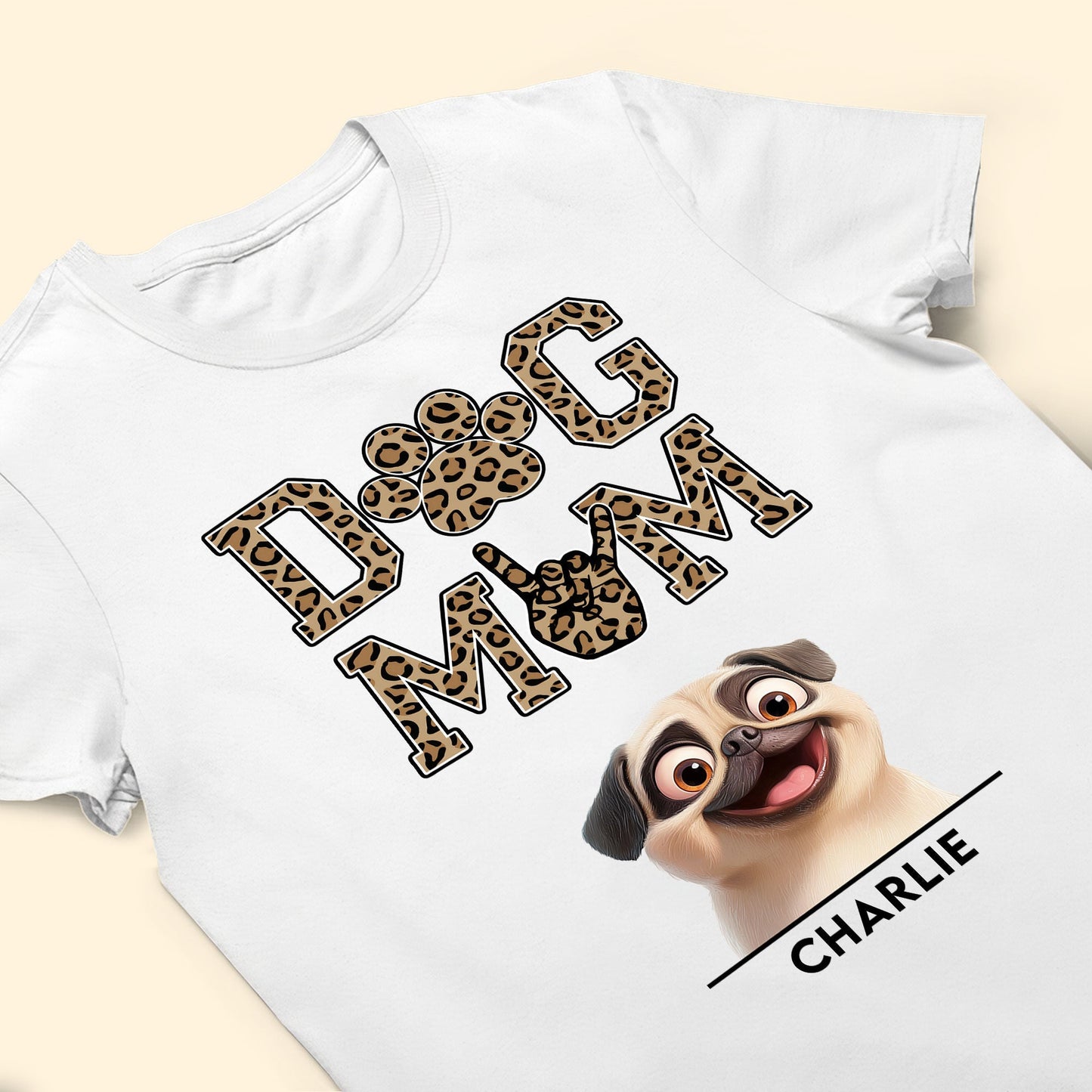 Personalized Dog Mom T-Shirt with Custom Dog Faces