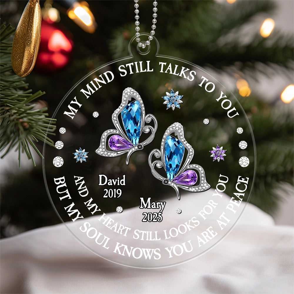 Acrylic Ornament with Butterfly Memorial Design Thoughtful Keepsake Gift for Loved One Remembrance