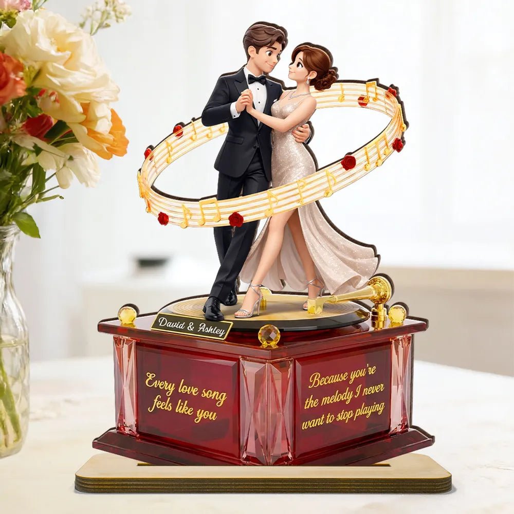 Personalized 2-Layer Wooden Plaque Dancing Couple with Musical Notes Romantic Gift for Him or Her, A Unique Love Keepsake
