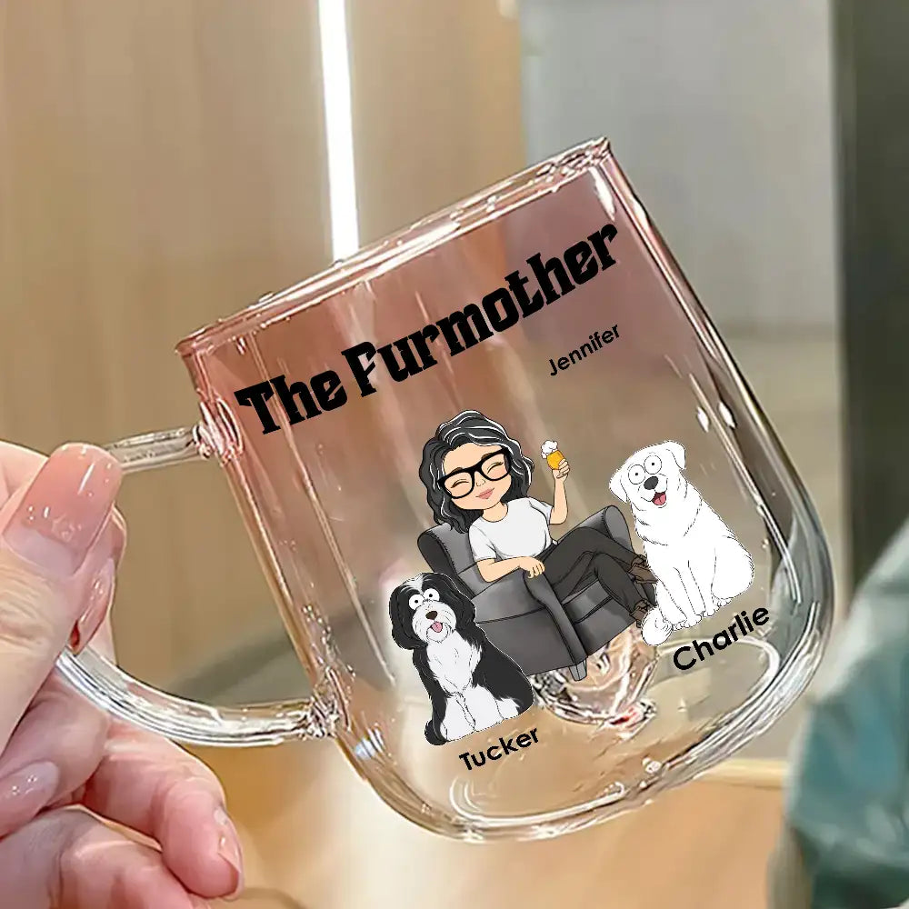 Personalized Dog Mom Gradient Glass Mug – Perfect for Dog Lovers and Pet Owners