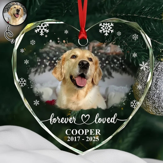 Personalized Crystal Heart Ornament Pet Memorial Gift