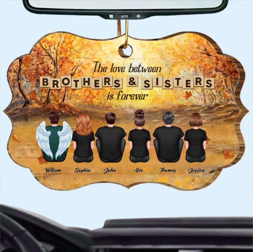 Personalized Brothers & Sisters Forever Poster or Canvas, Keychain, Plaque, Car Hanger, Wallet Card - Perfect Gift for Siblings, Memorial Keepsake