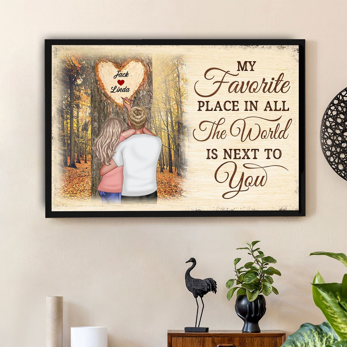 My World Is Complete With You - Romantic Personalized Couple Poster Gift for Him or Her