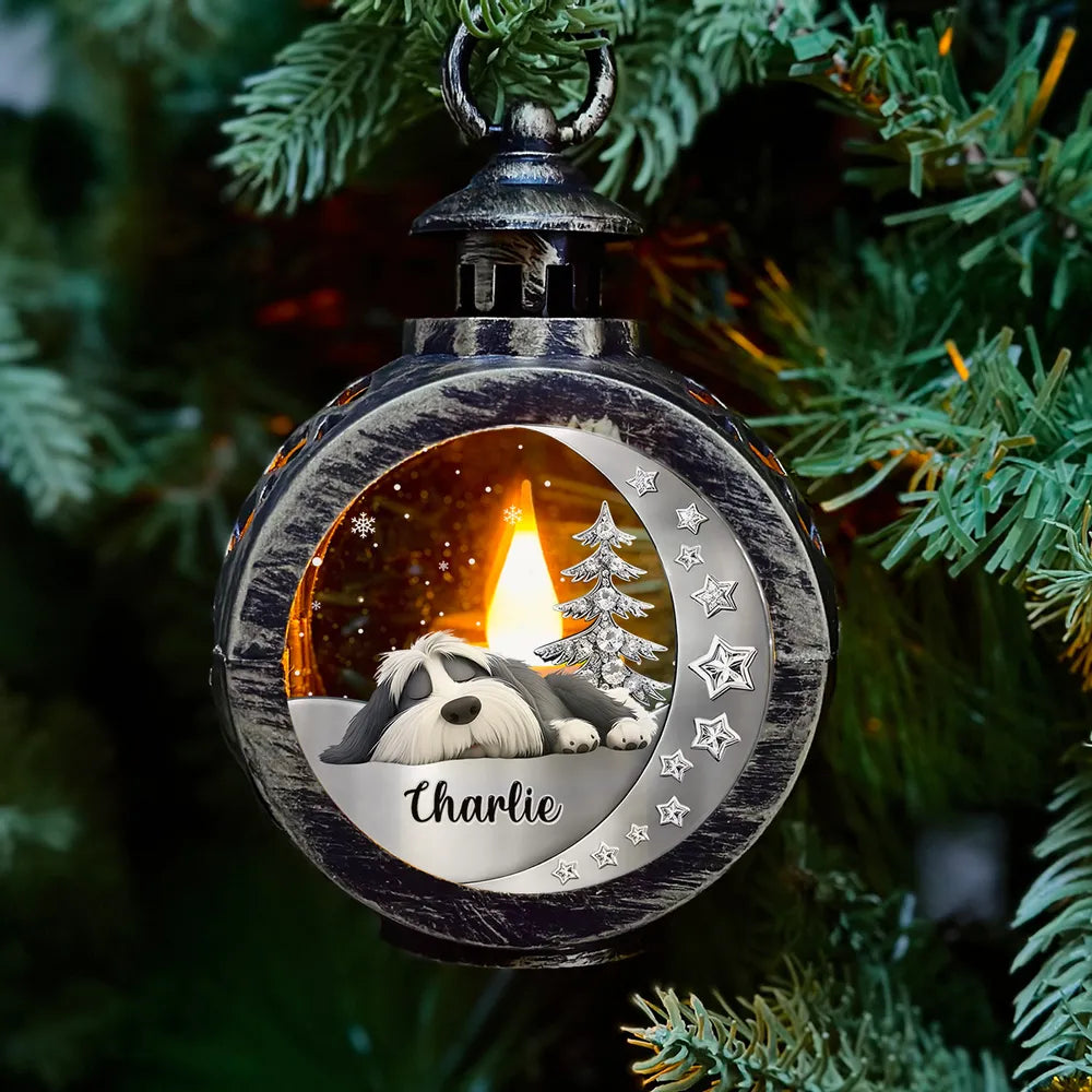 Pet Memorial Lantern Ornament with glowing moon design, warm remembrance gift for pet lovers