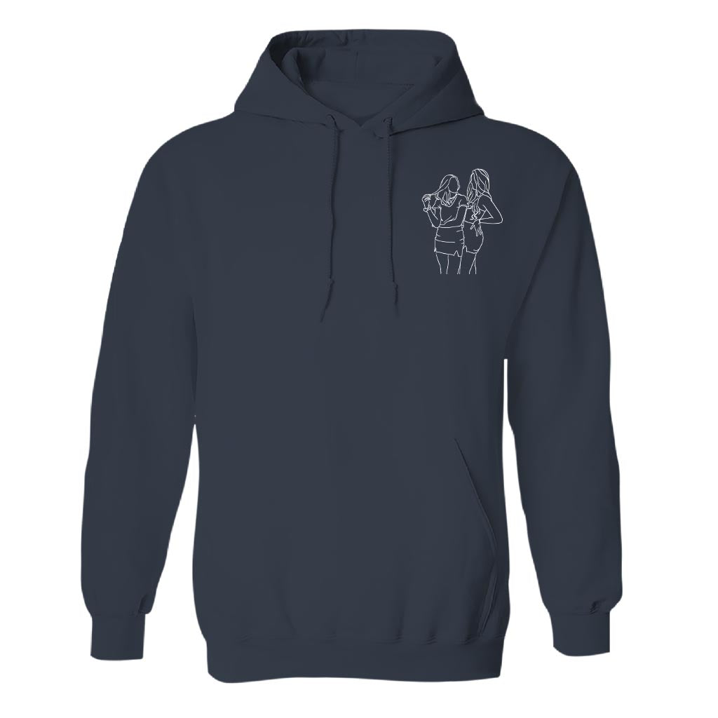 Custom Line Art - Personalized granddaughter Embroidered Hoodie