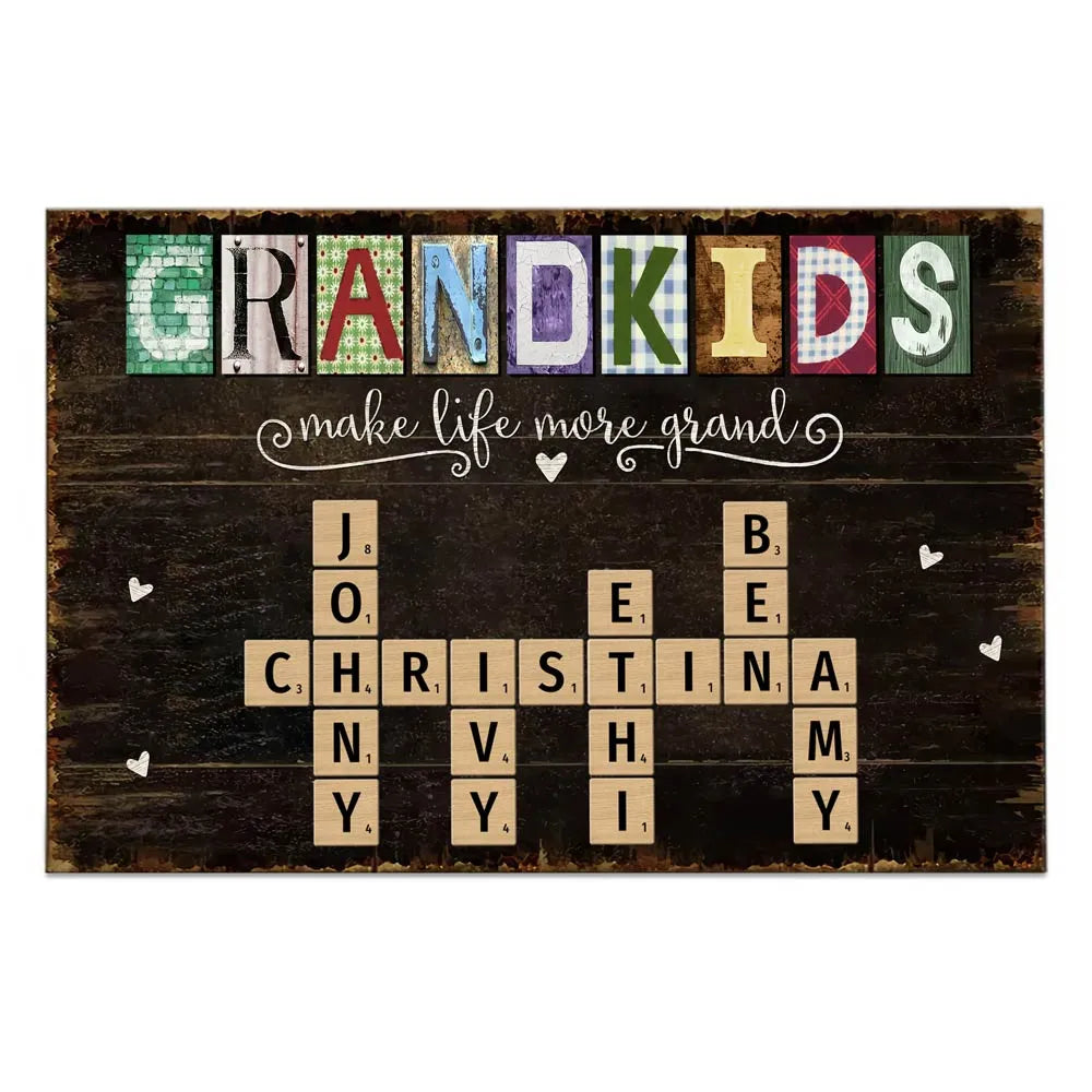 Custom Family Poster or Plaque or Keychain or Ornament - Personalized Holiday Keepsake Gift for Parents and Loved Ones