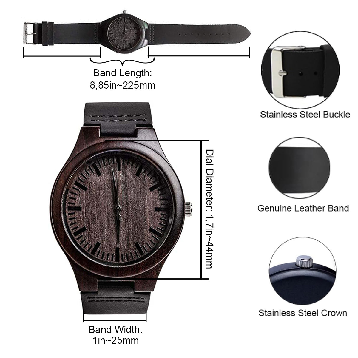 Chillin' In Your Balls - Personalized Father Engraved Wooden Watch