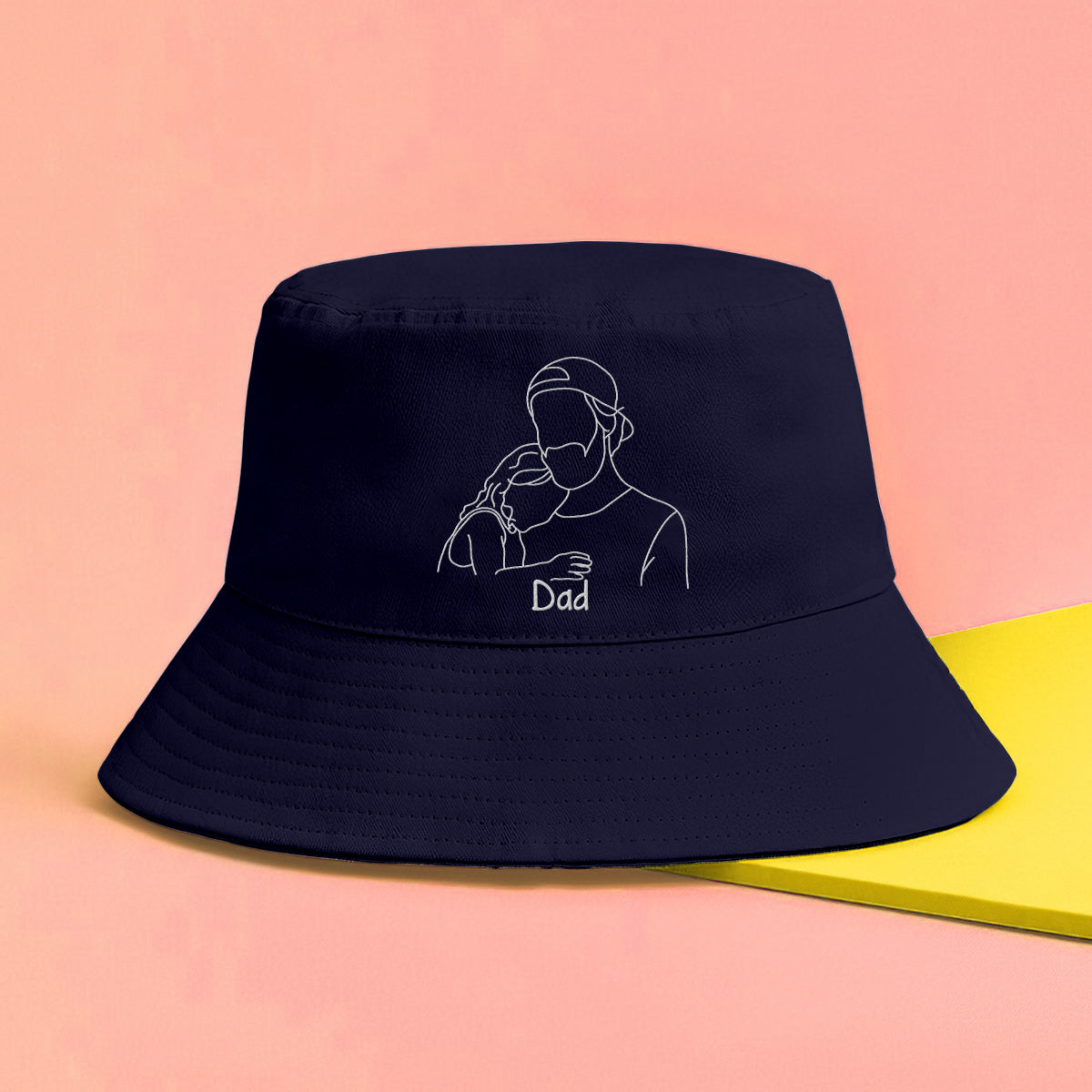 Custom Photo - Personalized Father Embroidered Bucket Hat