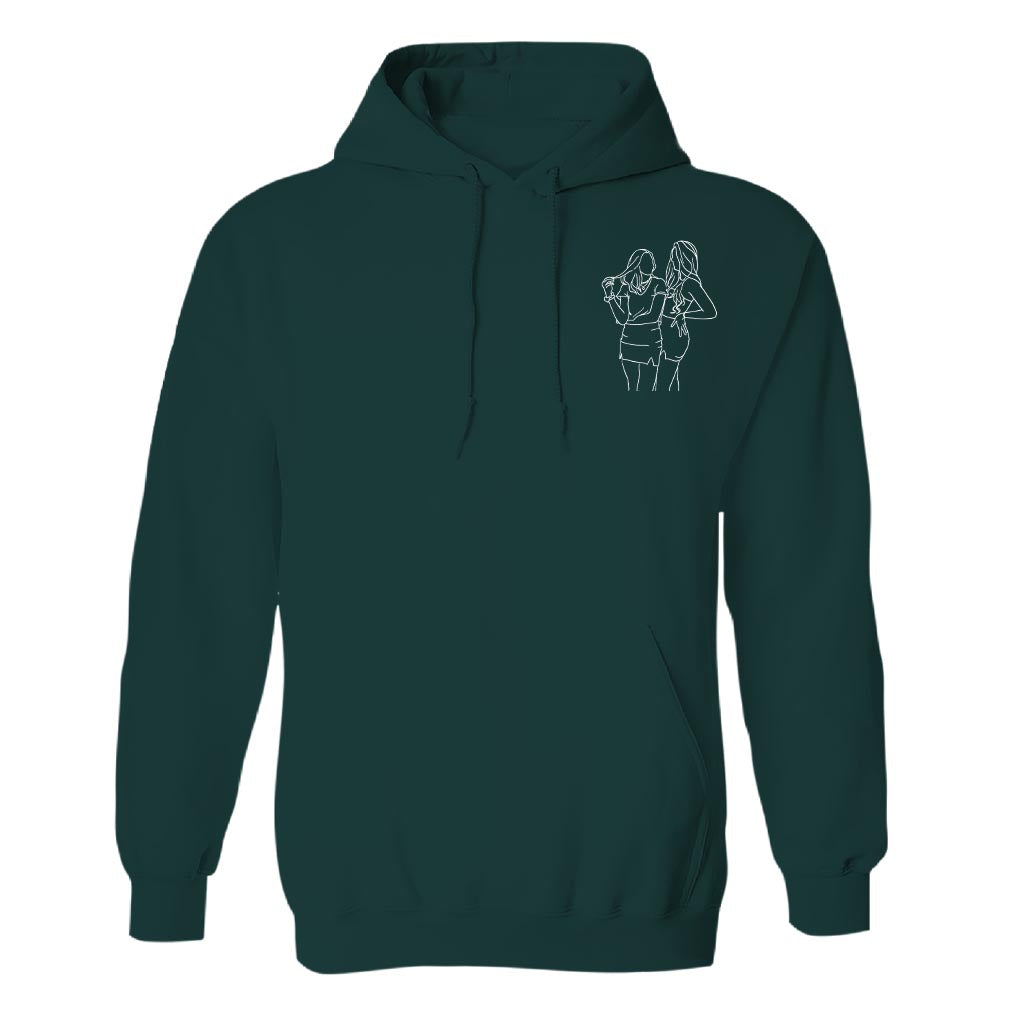 Custom Line Art - Personalized granddaughter Embroidered Hoodie