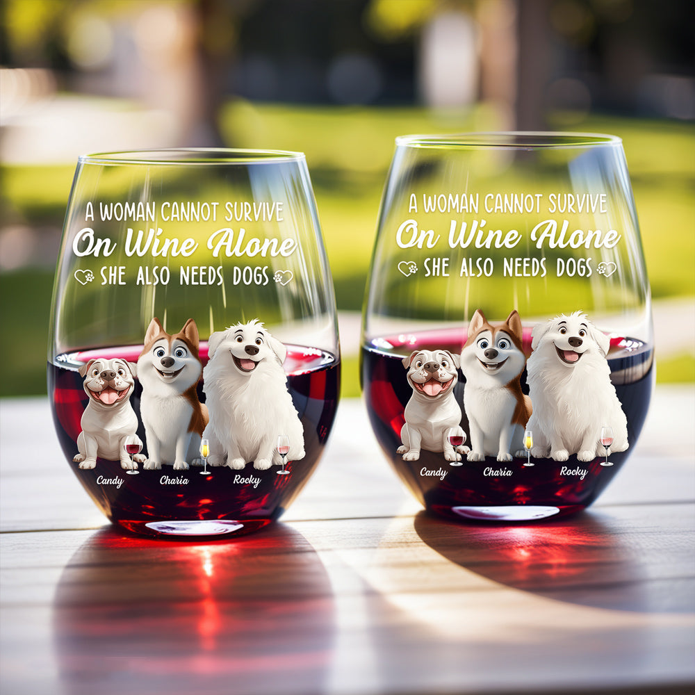 Personalized Dog Lover Wine Glass - Custom Cup Gift