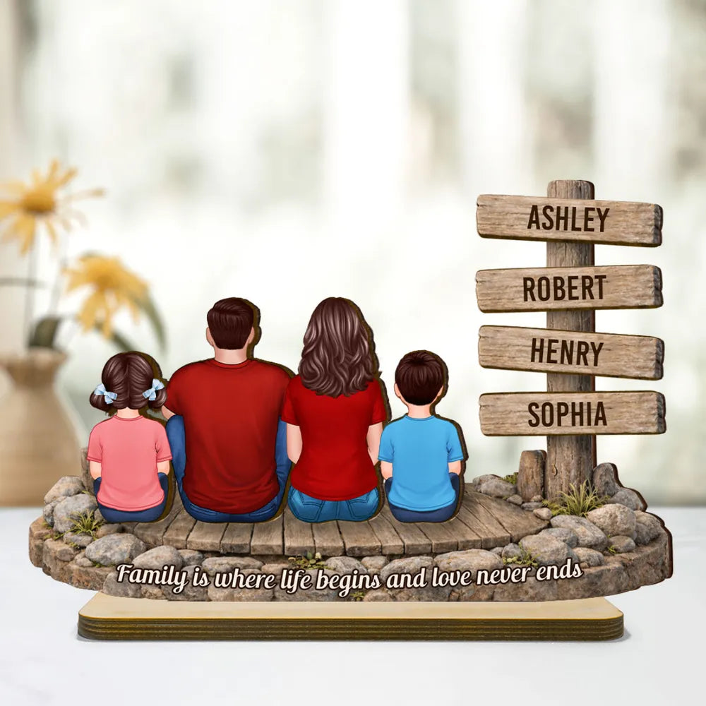 2-Layer Wooden Plaque Personalized Family Keepsake With Heartfelt Message, Cozy Living Room Decor, Unique Gift for Parents