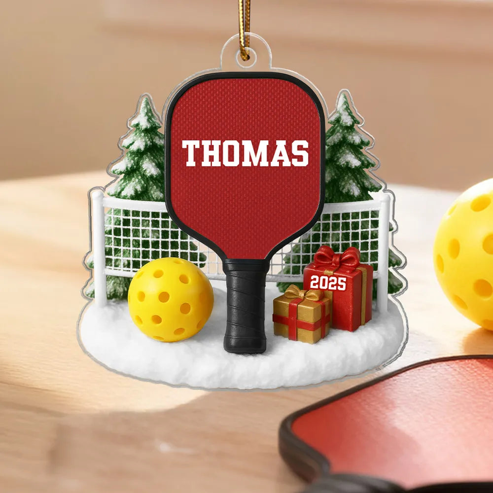 Acrylic Ornament with Pickleball Paddle Design | Clear Printing & Premium Texture, Perfect Gift for Sports Lovers