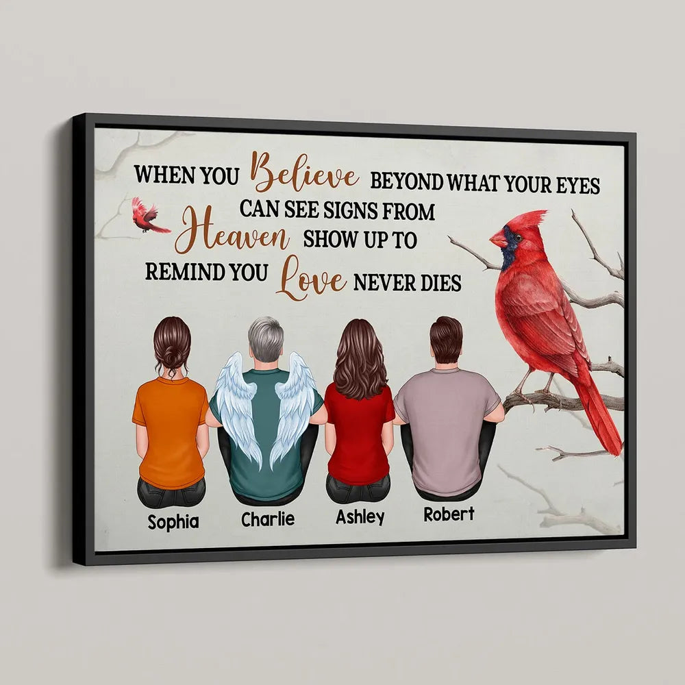 Memorial Poster with Cardinal Theme, High Clarity, Thoughtful Gift for Loved One Remembrance