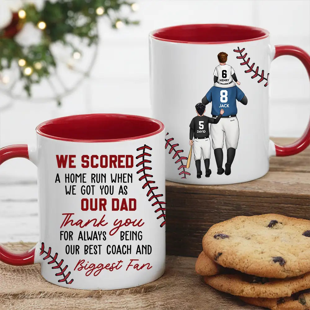 Custom Dad & Kids Mug with Personalized Jersey Number