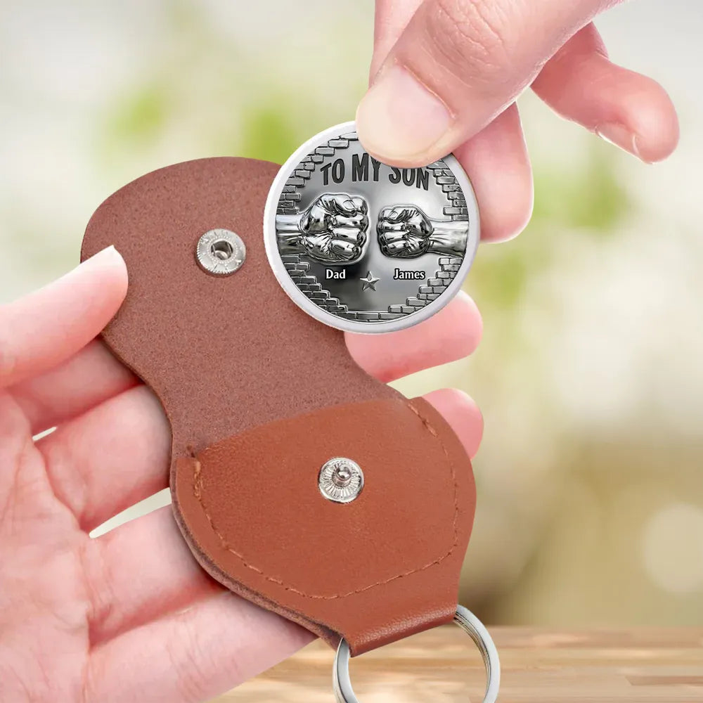 Pocket Hug Personalized Keepsake, To My Son Fist Bump Coin, Everyday Reminder Of Strength And Love Gift