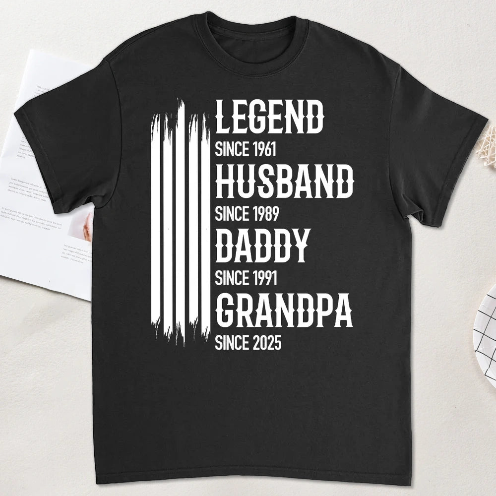 Legend Husband Daddy Grandpa Classic Tee Personalized Family Pride Shirt Unique Gift for Him