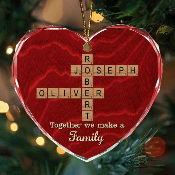 Personalized Double-Layer Wooden Heart Family Names Ornament – Perfect Gift for Cherished Family Memories