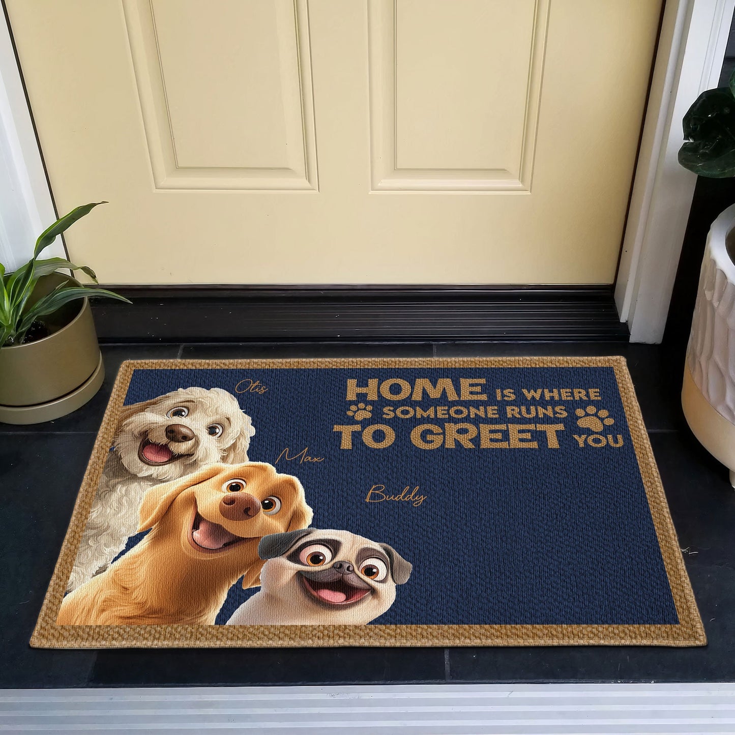Personalized Dog Doormat - Custom Welcome Mat for Pet Owners