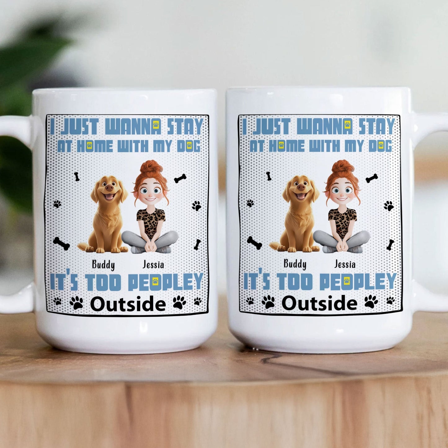 Personalized Pet Design White Ceramic Mug for Dog Lovers