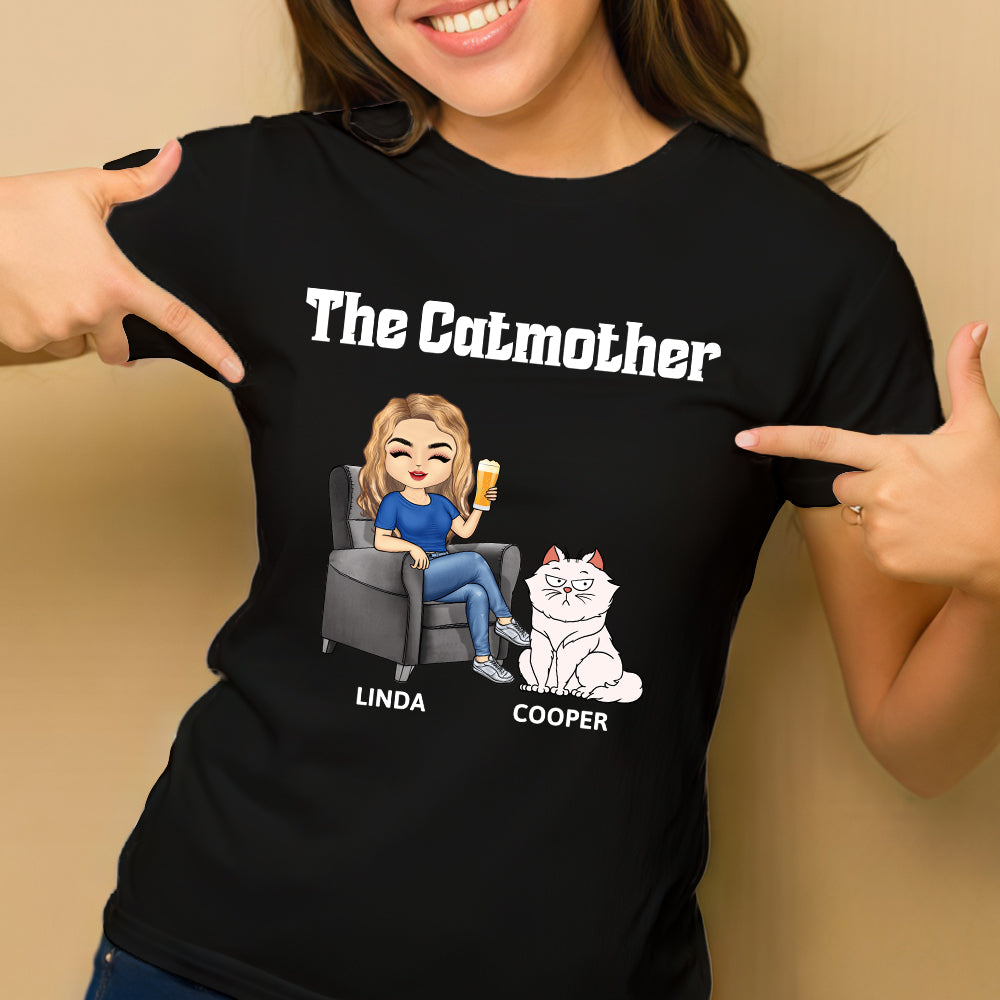 The Cat Mother Personalized T-Shirt - Gift for Cat Moms, Cat Lovers, Women, Yourself