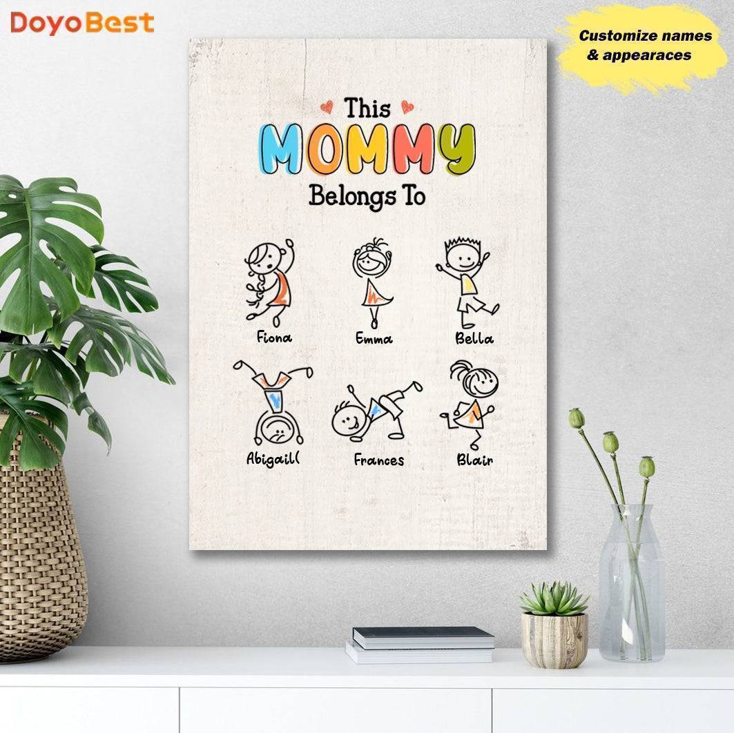This Grandma Belongs To Drawing Personalized Poster or Canvas
