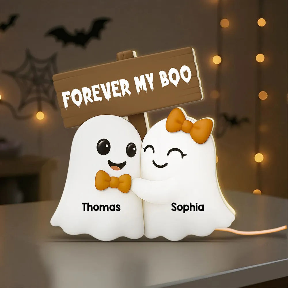 Halloween Acrylic Light Box with Cute Couple Ghosts, Fun Design and Perfect Gift Choice
