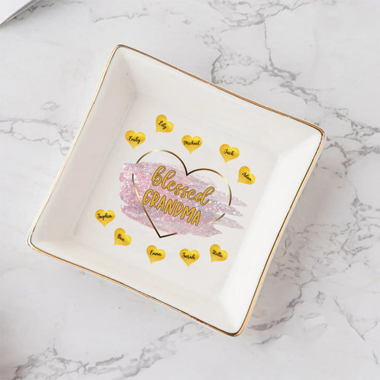 Blessed Grandma - Gift for mom, grandma - Personalized Jewelry Dish