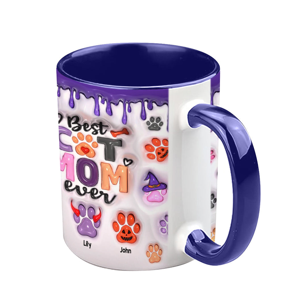 Best Dog Mom Cat Mom Dog Dad Cat Dad Ever - Personalized Dog Accent Mug