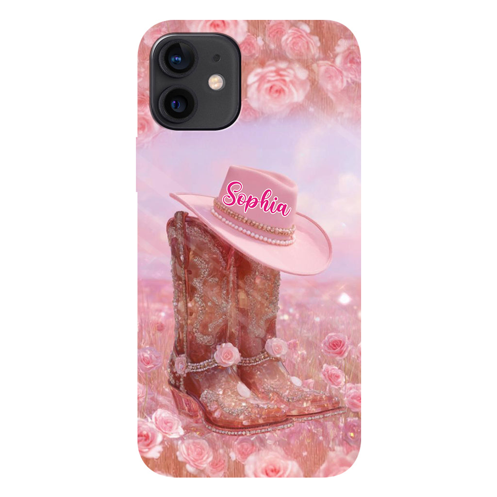 Floral Cowgirl - Personalized Cowgirl Full Print Phone Case & Phone Grip