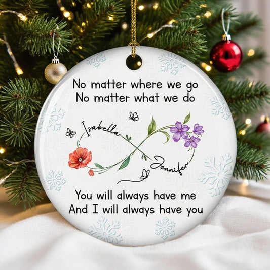 Ceramic Ornament with Floral Infinity Design, Heartfelt “Bestie” Message for Lasting Friendship, Perfect Gift for Friends