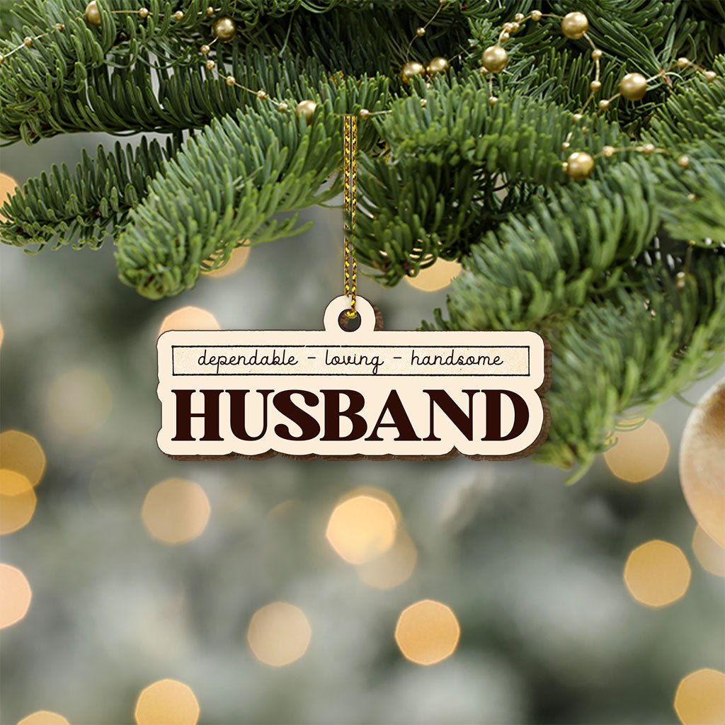 To My Husband - Personalized Christmas Couple Wooden Card Pop Out Ornament