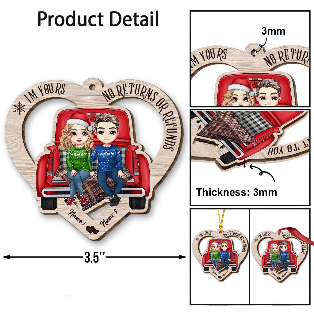 I'm Yours No Returns Or Refunds - Personalized Christmas Couple Ornament