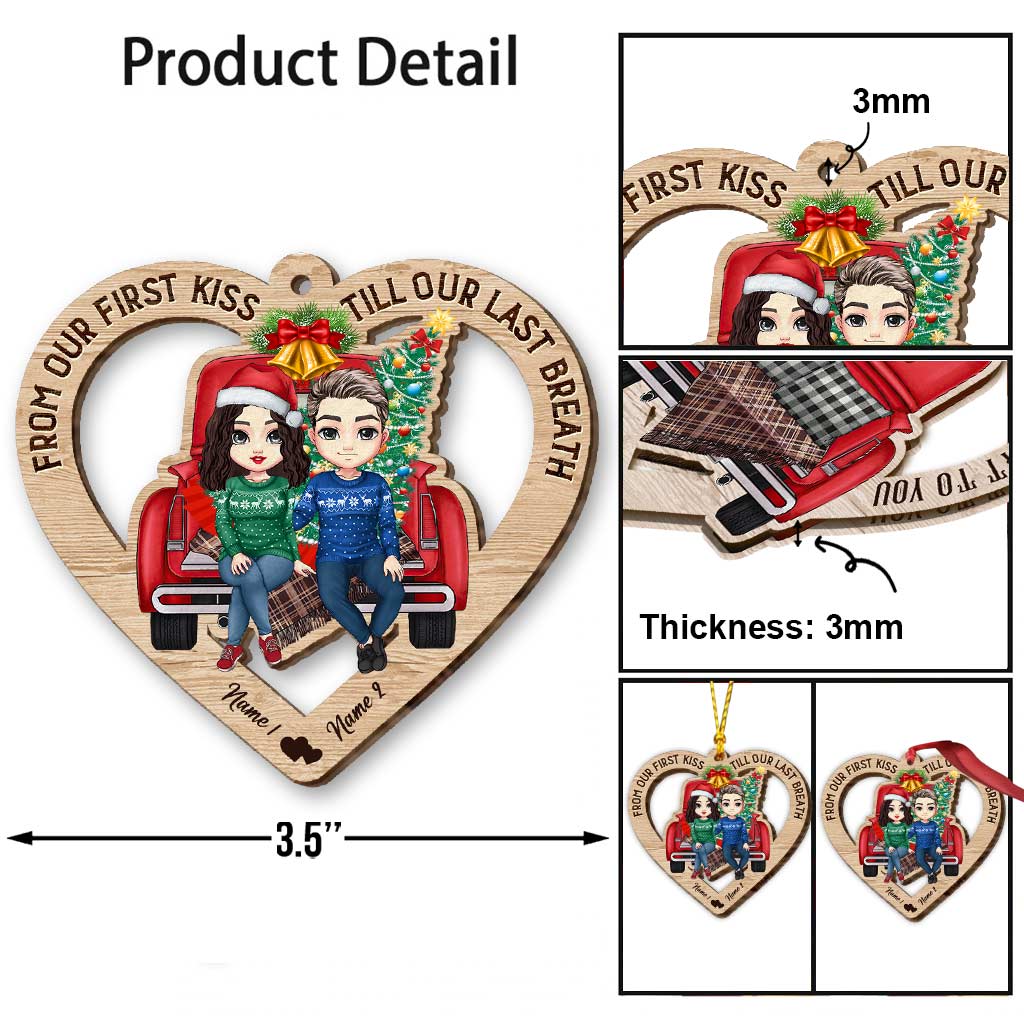 From Our First Kiss Till Our Last Breath - Personalized Christmas Couple Ornament