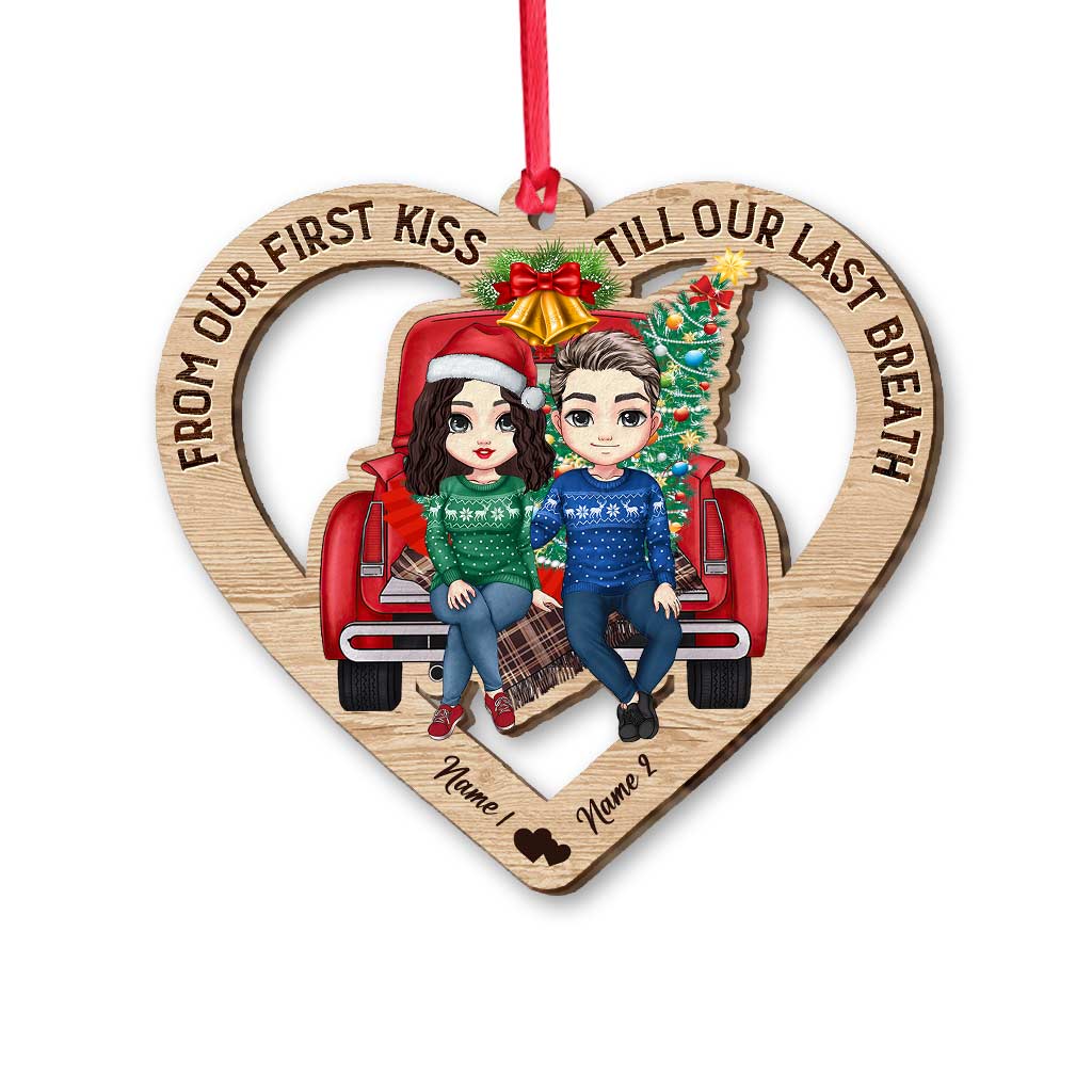 From Our First Kiss Till Our Last Breath - Personalized Christmas Couple Ornament