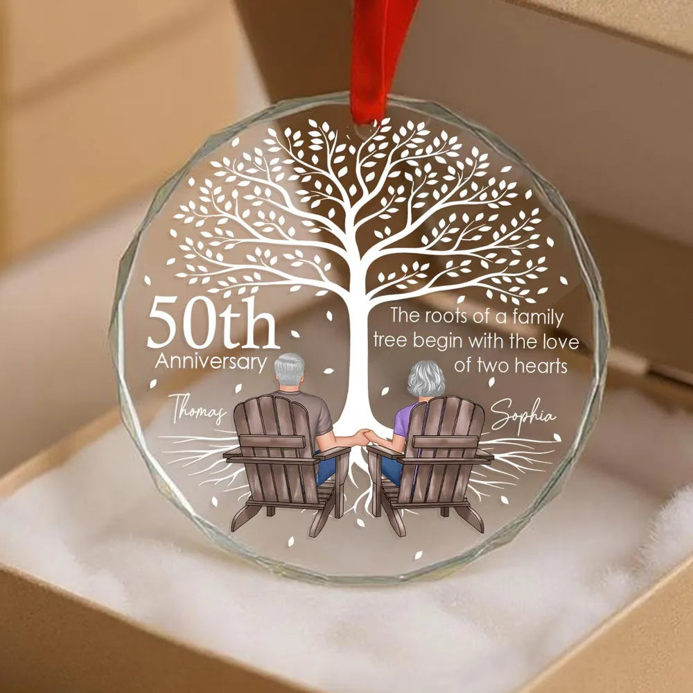 Crystal Ornament for Wedding Anniversary, Under the Family Tree, Symbol of Love, Gift-Ready Keepsake