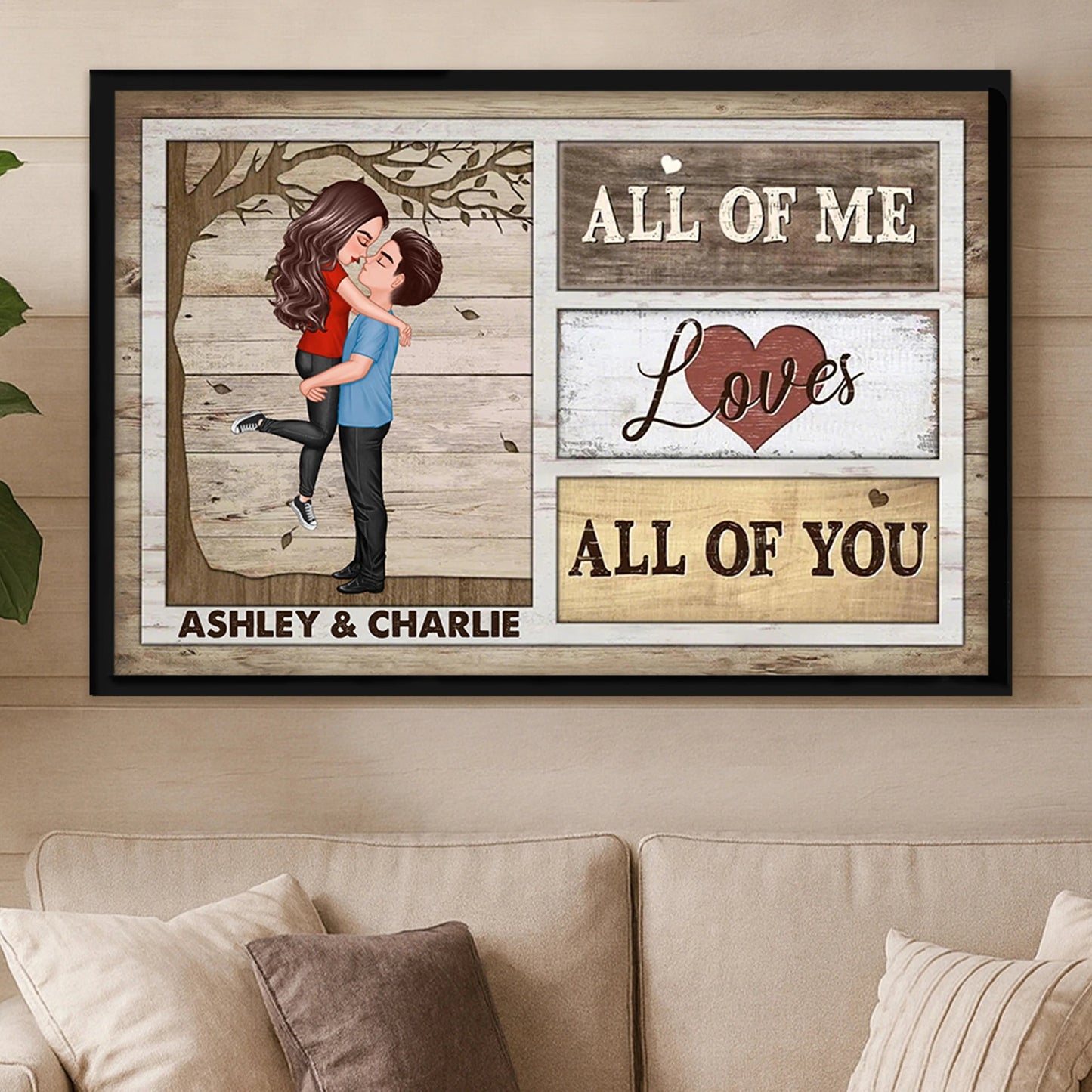 Custom Couple Poster All Of Me Loves All Of You Modern Romantic Wall Art Unique Gift For Anniversary Birthday Or Christmas