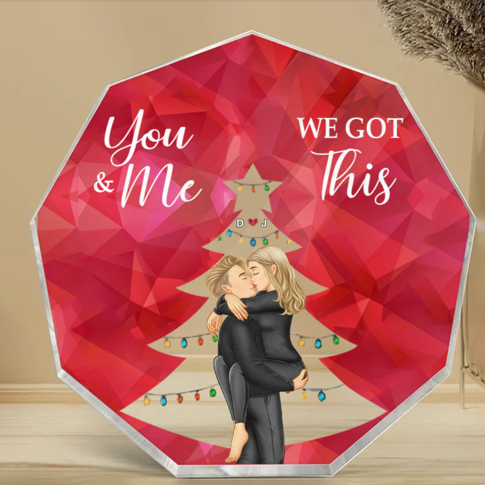 From Our First Kiss Till Our Last Breath Christmas Couple - Personalized Custom Shaped Ornament or Poster or Keychain or Plaque