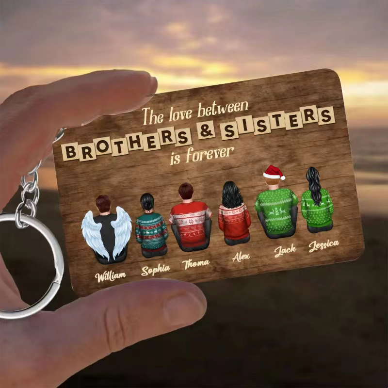 Personalized Brothers & Sisters Forever Poster or Canvas, Keychain, Plaque, Car Hanger, Wallet Card - Perfect Gift for Siblings, Memorial Keepsake