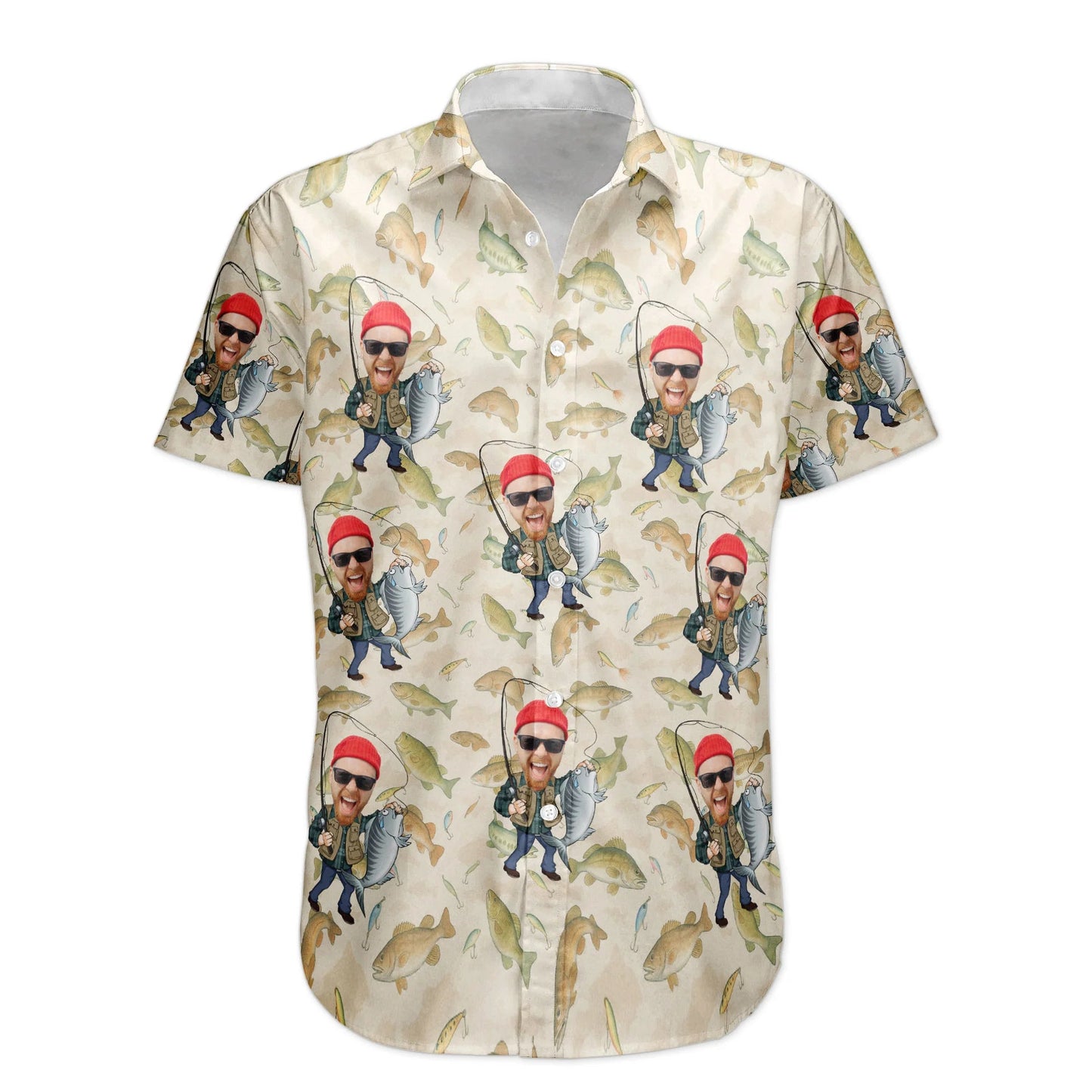Personalized Fishing-Themed Hawaiian Shirt – Cool Gift for Dad or Husband