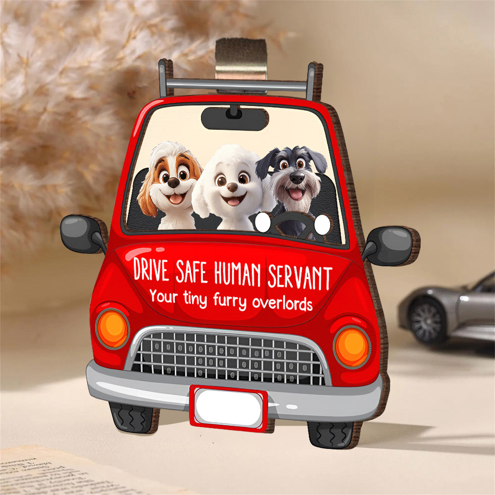 Personalized Dog Car Visor Clip - 'Drive Safe' Custom Pet Illustration Gift