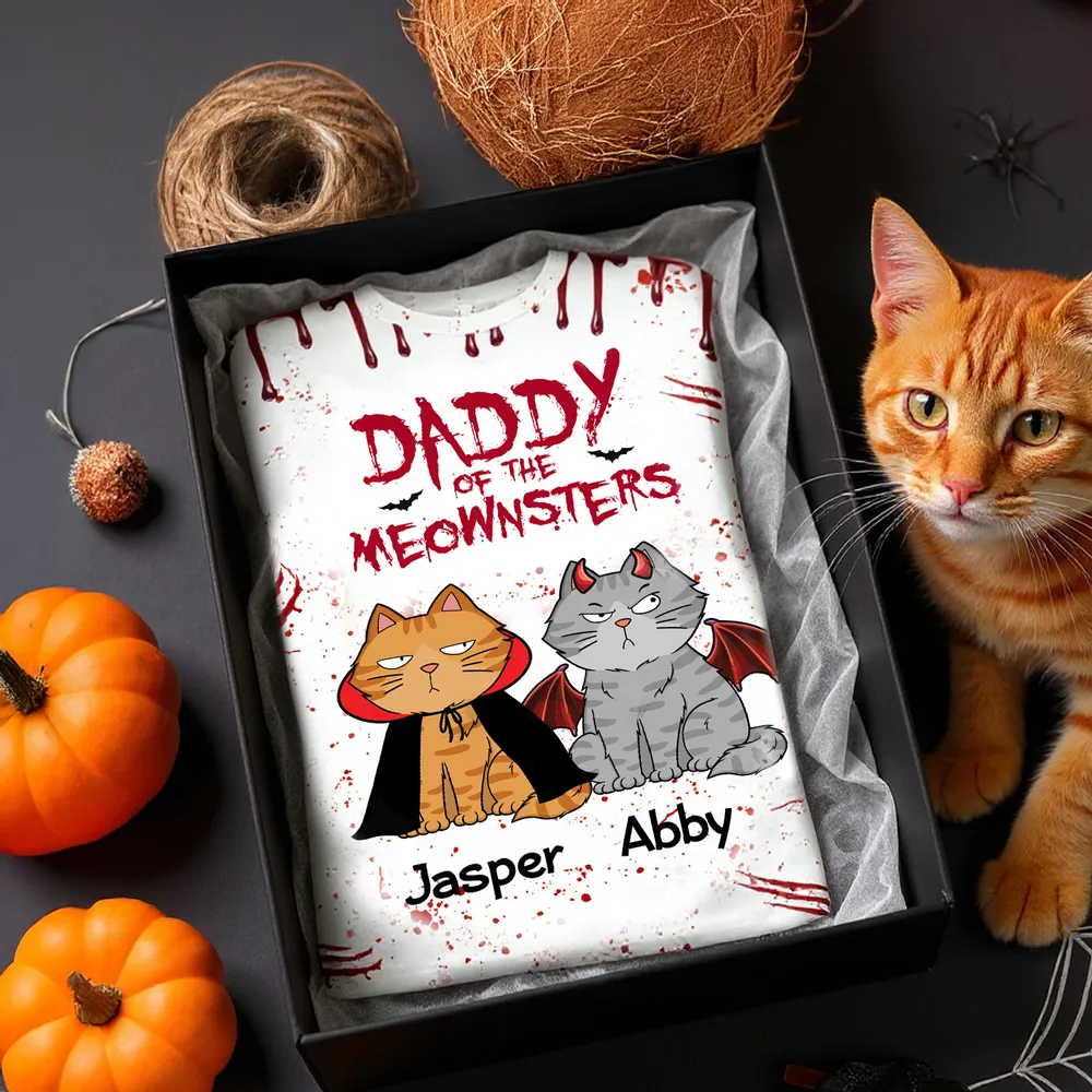 Halloween Cat Classic Tee with Playful Print, Casual Wear, Perfect Gift for Cat Lovers