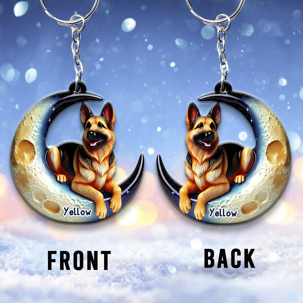 I Love My Dog - Personalized Dog Keychain