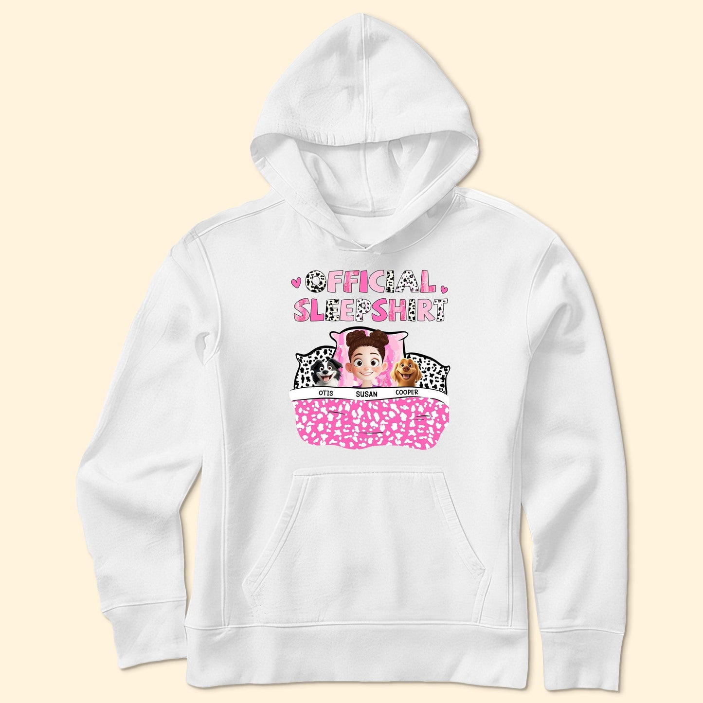 Personalized Dog Lover Sleep Shirt – Official Sleepshirt with Cute Design Featuring Pet Names, Ideal for Kids and Pet Lovers, Perfect for Birthdays or Casual Wear