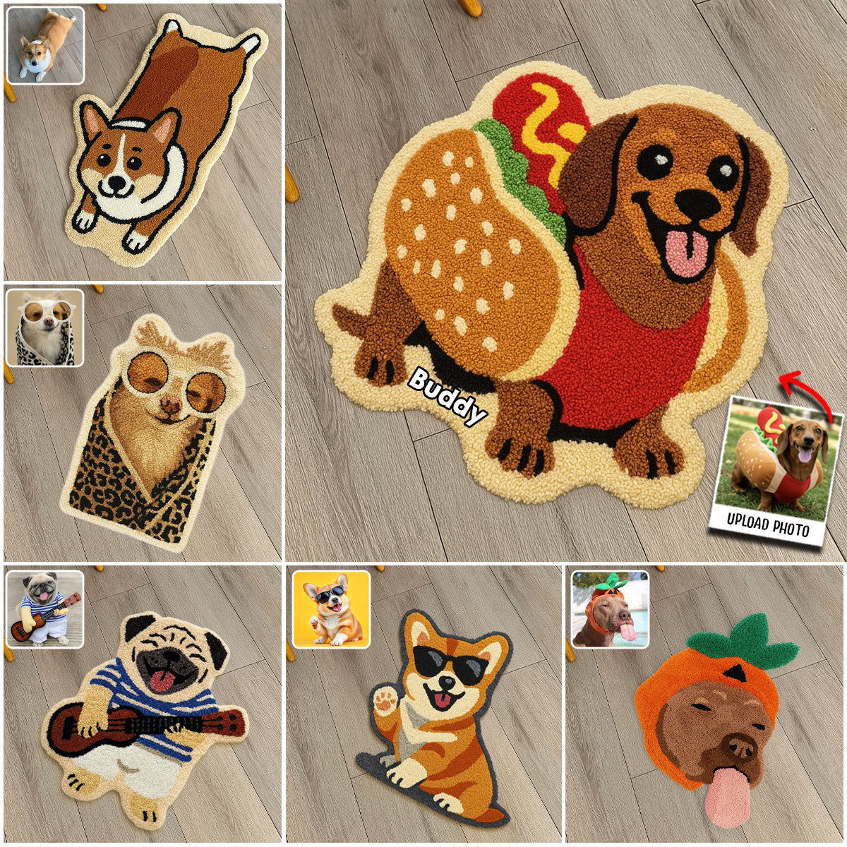 Any Photo Into Rug - Personalized French Bulldog Dog Non-Slip Tufted Rug