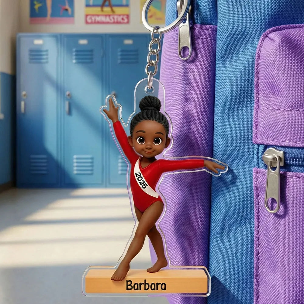 Custom Name Gymnastics Acrylic Keychain Bright Cute Charm for Backpack or Keys A Sweet Unique Gift