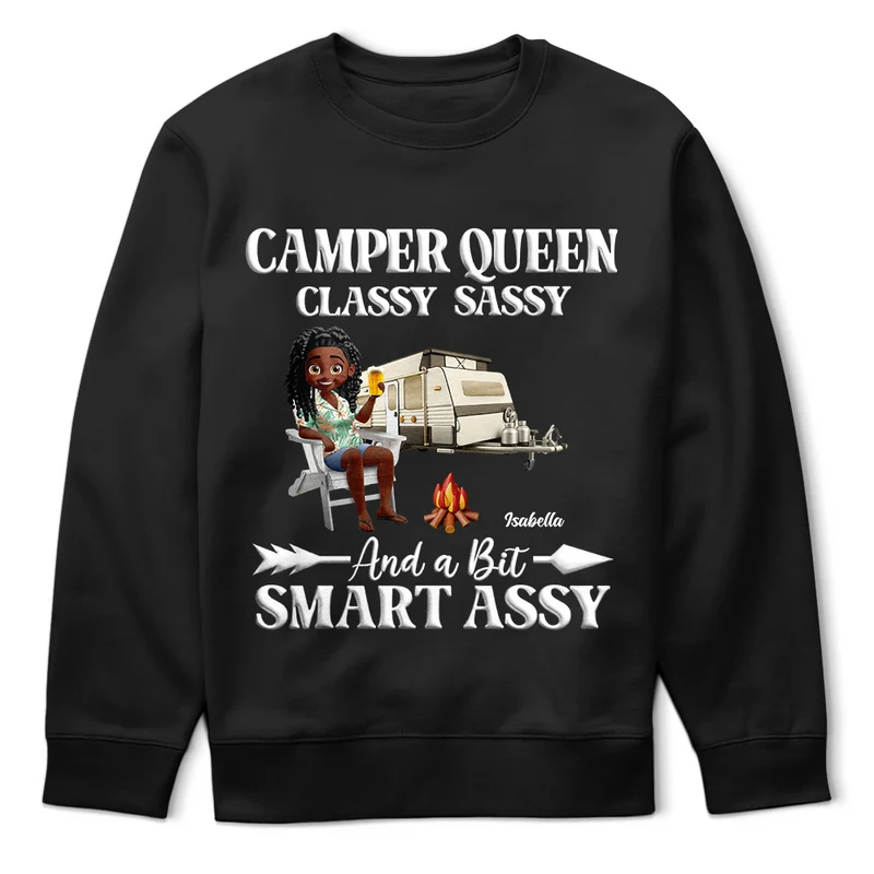 Camper Queen Classy Sassy And a Bit Smart Assy Shirt, Funny Camping Gift for Women Who Love RV Life