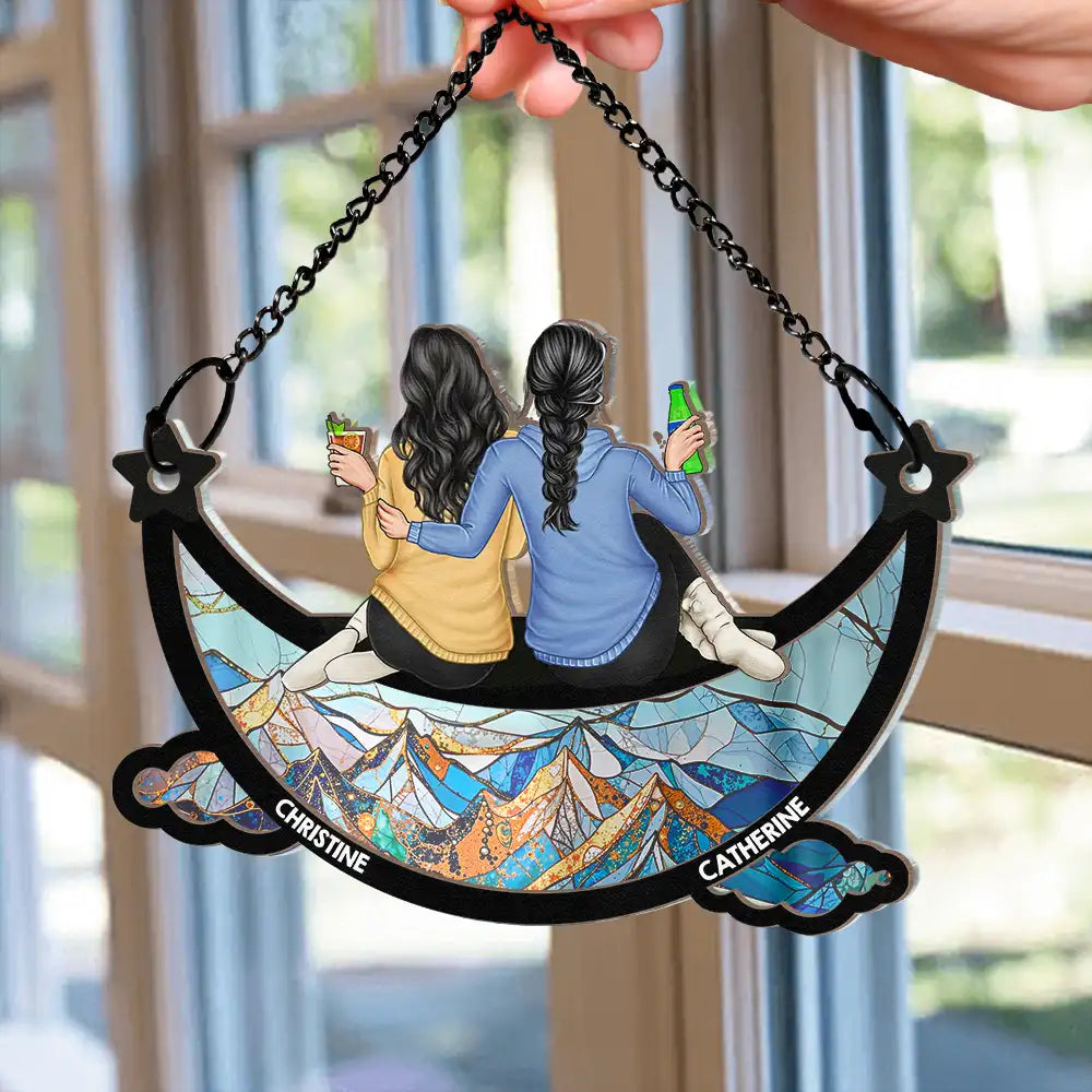Sister Back View Wood and Acrylic Layered Ornament Surprise Design High Clarity and Beautiful Keepsake