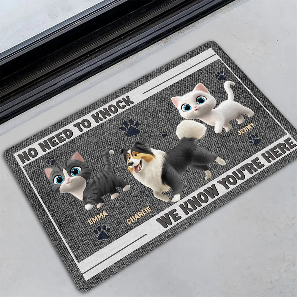 Custom Dog and Cat Doormat, Fun Pet-Themed Home Décor and Gift