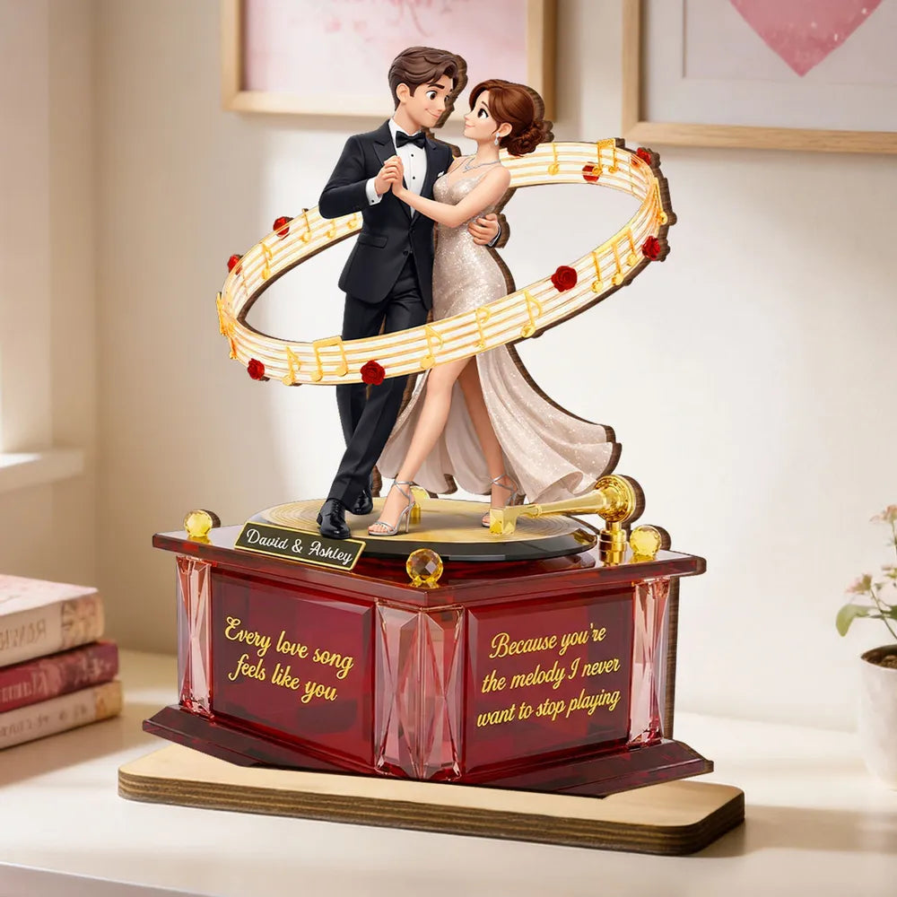 Personalized 2-Layer Wooden Plaque Dancing Couple with Musical Notes Romantic Gift for Him or Her, A Unique Love Keepsake